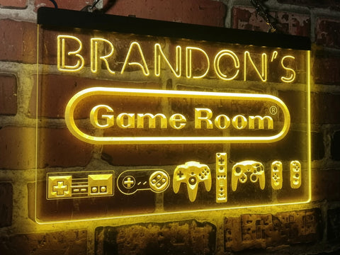 Image of Retro Game Room Personalized Illuminated Sign
