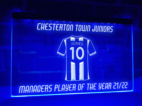 Image of Custom Football Player Award Personalized Illuminated Sign