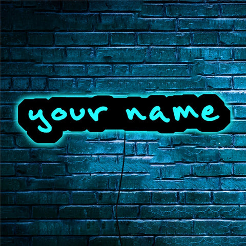 Image of Personalized LED Neon Wooden Sign - Custom Name / Handle / Gamer Tag