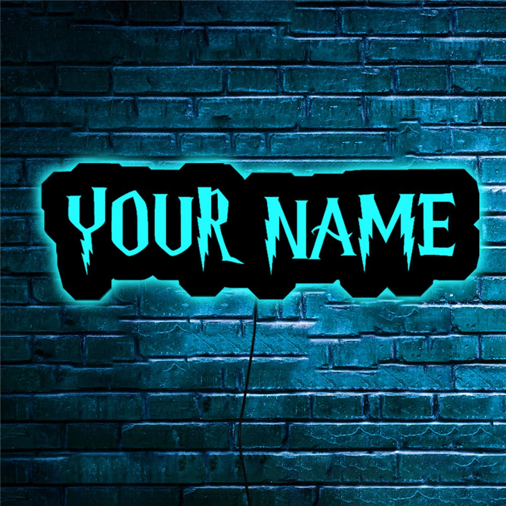 Personalized LED Neon Wooden Sign - Custom Name / Handle / Gamer Tag