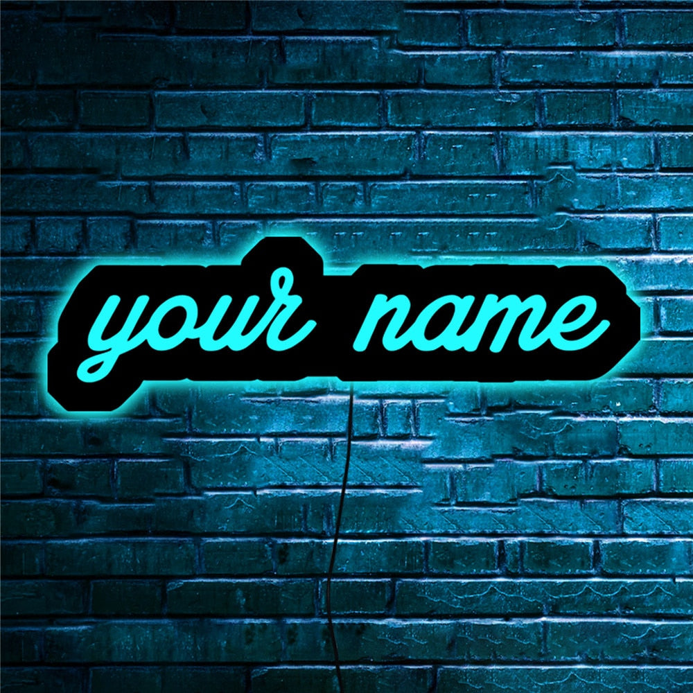 Personalized LED Neon Wooden Sign - Custom Name / Handle / Gamer Tag