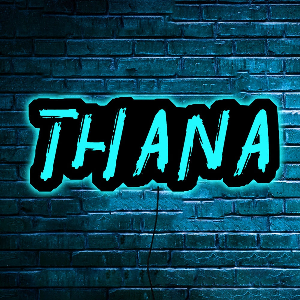 Personalized LED Neon Wooden Sign - Custom Name / Handle / Gamer Tag