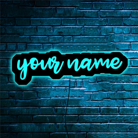 Image of Personalized LED Neon Wooden Sign - Custom Name / Handle / Gamer Tag