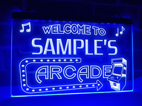 Image of Personalized arcade LED neon sign in blue