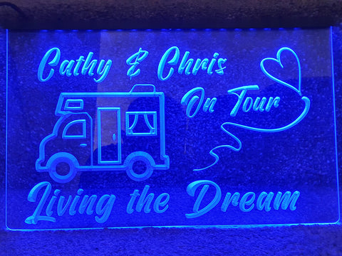 Image of Motorhome on Tour LED neon sign in blue