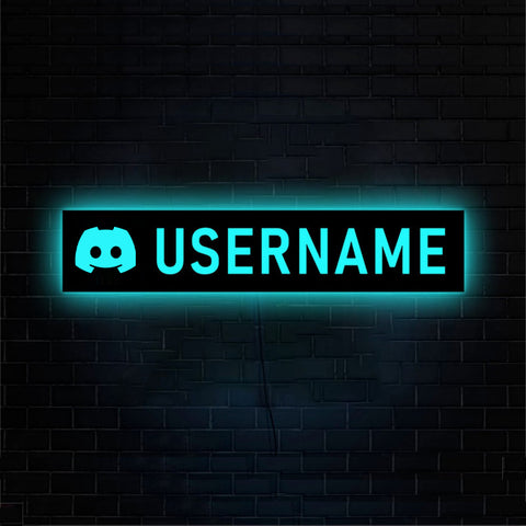 Image of Personalized Gamer Tag or Streamer Handle Name LED Neon Wooden Sign