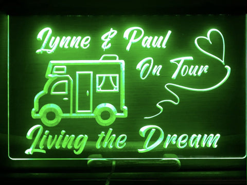 Image of Motorhome on Tour LED neon sign in green