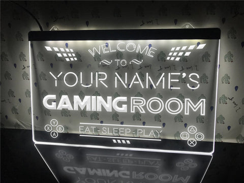 Image of Eat Sleep Play Gaming Room Personalized Illuminated Sign