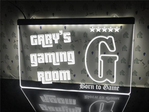 Image of Gaming Room With Personalized Name LED Neon Sign
