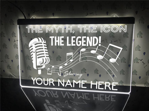 Image of Personalized Singer Legend LED neon sign in white