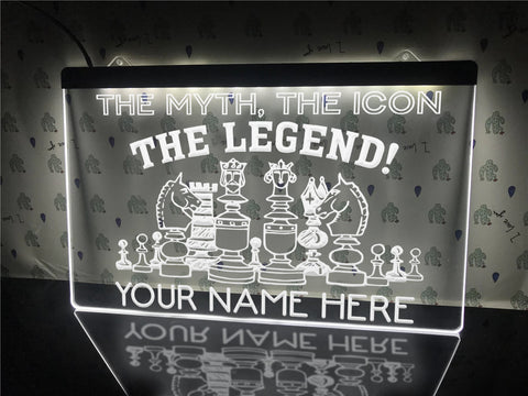 Image of The Chess Legend Personalized Illuminated Sign