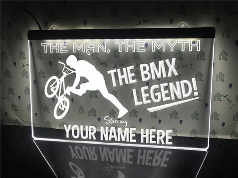 Image of BMX Legend Personalized Illuminated Sign