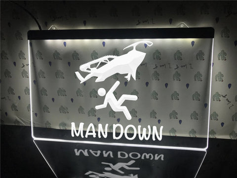 Image of Man Down Funny Illuminated Sign