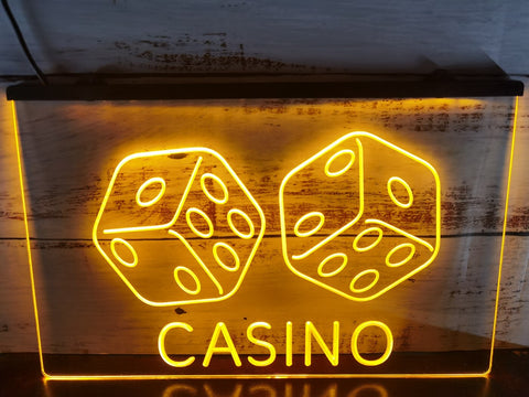 Image of Casino Dice Illuminated Sign