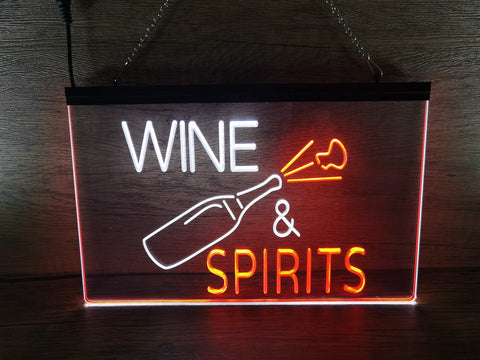 Image of Wine and Spirits Two Tone Illuminated Sign