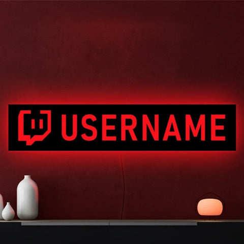Image of Personalized Gamer Tag or Streamer Handle Name LED Neon Wooden Sign