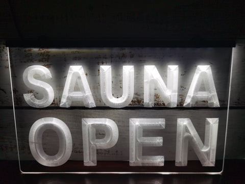 Image of Sauna Open Illuminated LED Neon Sign