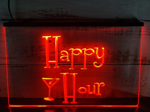 Image of Happy Hour Martini Glass Illuminated Sign