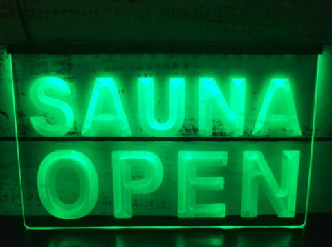 Image of Sauna Open Illuminated LED Neon Sign