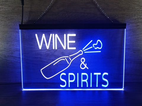 Image of Wine and Spirits Two Tone Illuminated Sign