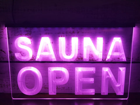 Image of Sauna Open Illuminated LED Neon Sign