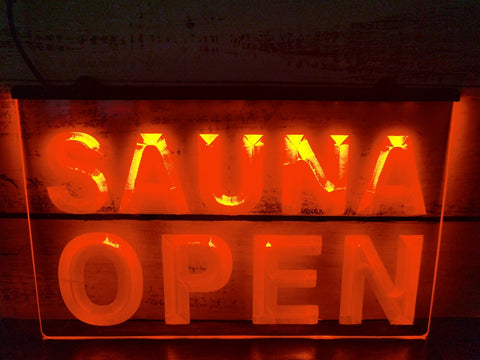Image of Sauna Open Illuminated LED Neon Sign