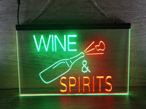 Image of Wine and Spirits Two Tone Illuminated Sign