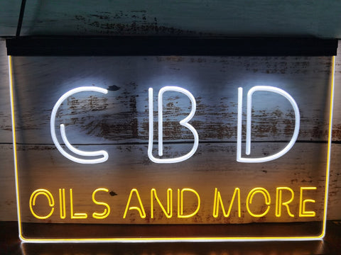 Image of CBD Oils and More Two Tone Illuminated Sign