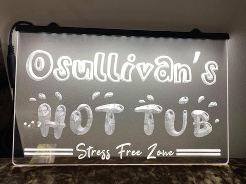 Image of Hot Tub Personalized Illuminated Sign