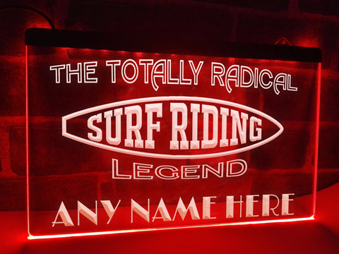 Image of Surf Riding Legend Personalized Illuminated Sign