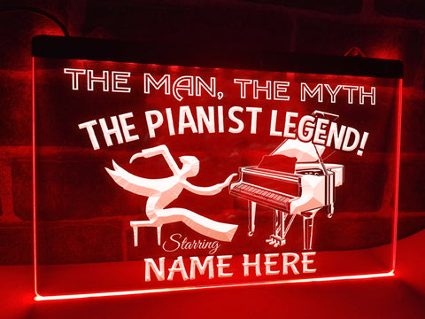Image of The Pianist Legend Personalized Illuminated Sign
