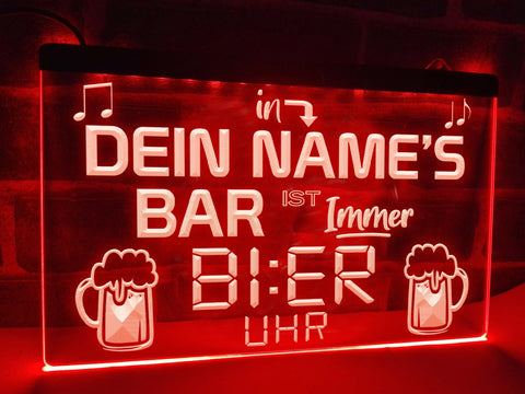 Image of Es ist immer Bier Uhr Leuchtreklame