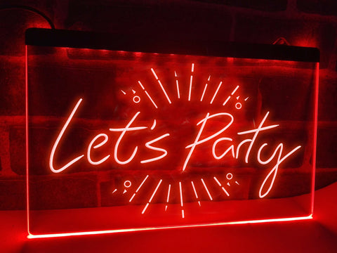 Image of Let's Party Illuminated LED Neon Sign