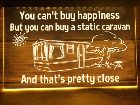 Image of Static Caravan LED neon sign in yellow