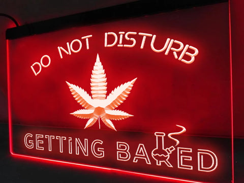 Image of Getting baked Cannabis red neon sign