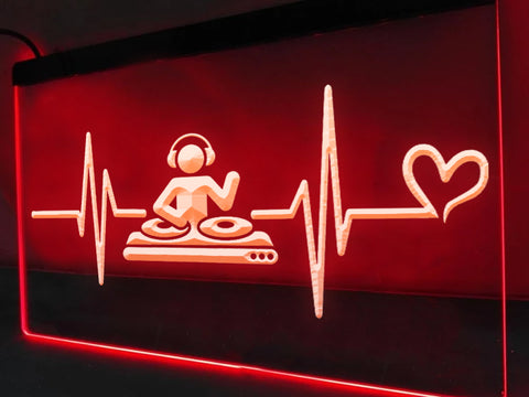 Image of DJ Heartbeat Illuminated Sign