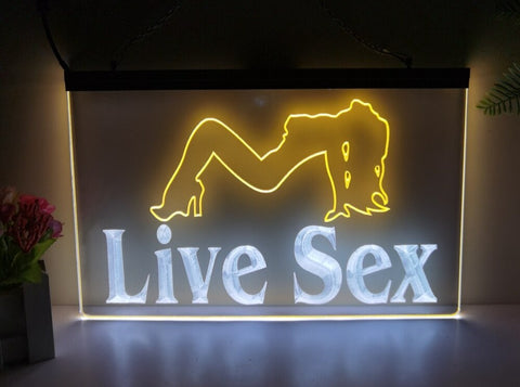 Image of Live Sex Two Tone Illuminated Sign