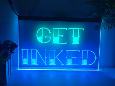 Get Inked Tattoo Studio Two Tone Illuminated Sign
