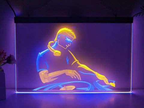 Image of DJ On The Decks Two Tone Illuminated Sign