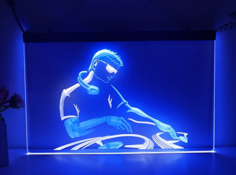 Image of DJ On The Decks Two Tone Illuminated Sign