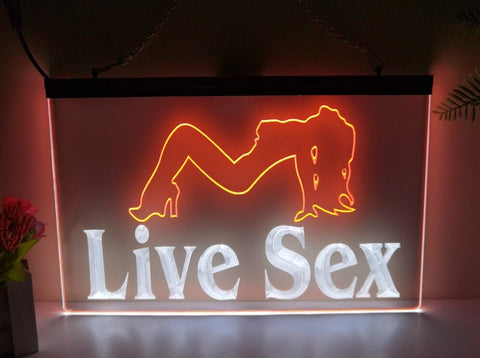 Image of Live Sex Two Tone Illuminated Sign