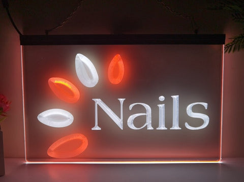 Image of Nails Two Tone Illuminated Sign