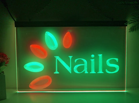 Image of Nails Two Tone Illuminated Sign