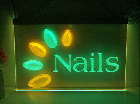 Image of Nails Two Tone Illuminated Sign