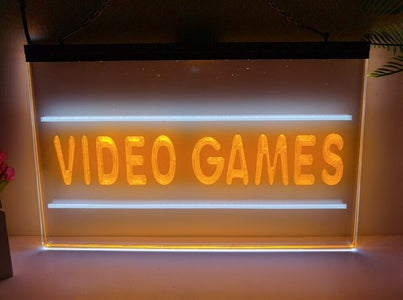 Video Games Two Tone Illuminated Sign