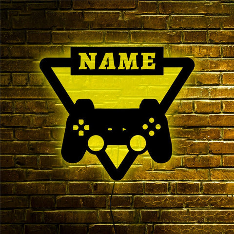 Image of Custom Gamepad LED Neon Wooden Sign - Personalized and Color Changing RGB