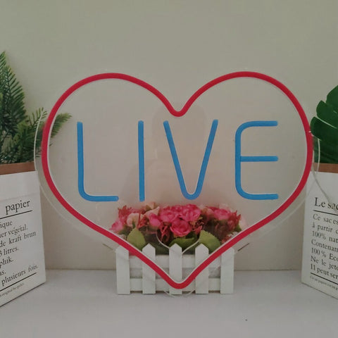 Image of Live Heart LED Neon Flex Sign