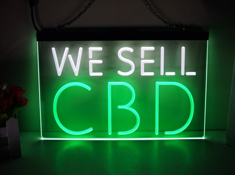 Image of We Sell CBD Two Tone Illuminated Sign
