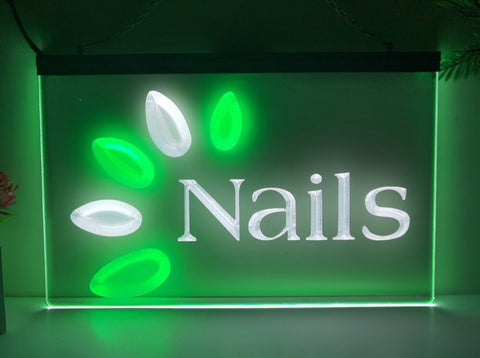 Image of Nails Two Tone Illuminated Sign