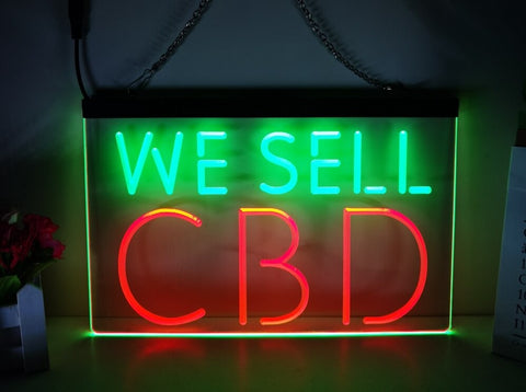 Image of We Sell CBD Two Tone Illuminated Sign